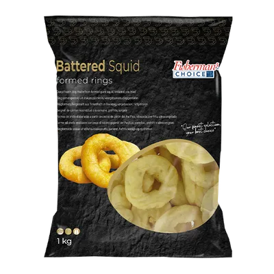 FISHERMAN&amp;#039;S CHOICE Battered Squid Formed Rings 6 X 1KG