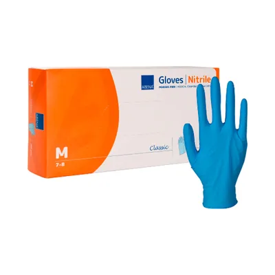 ABENA Classic Nitriilikäsine M Sininen 10 X 100KPL  ABENA Classic Nitrile Glove M Blue 10 X 100PCS