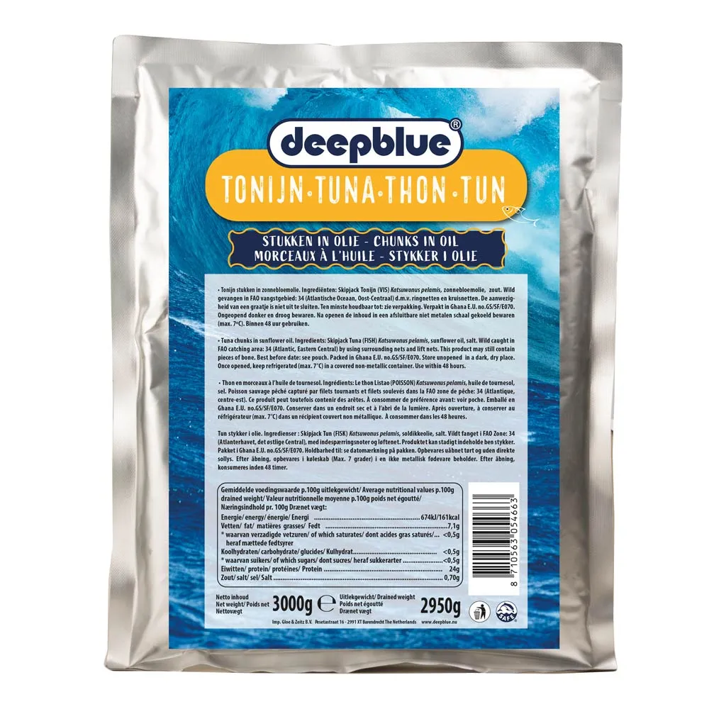 DEEPBLUE Tuna Chunks In Sunflower Oil 4 X 300