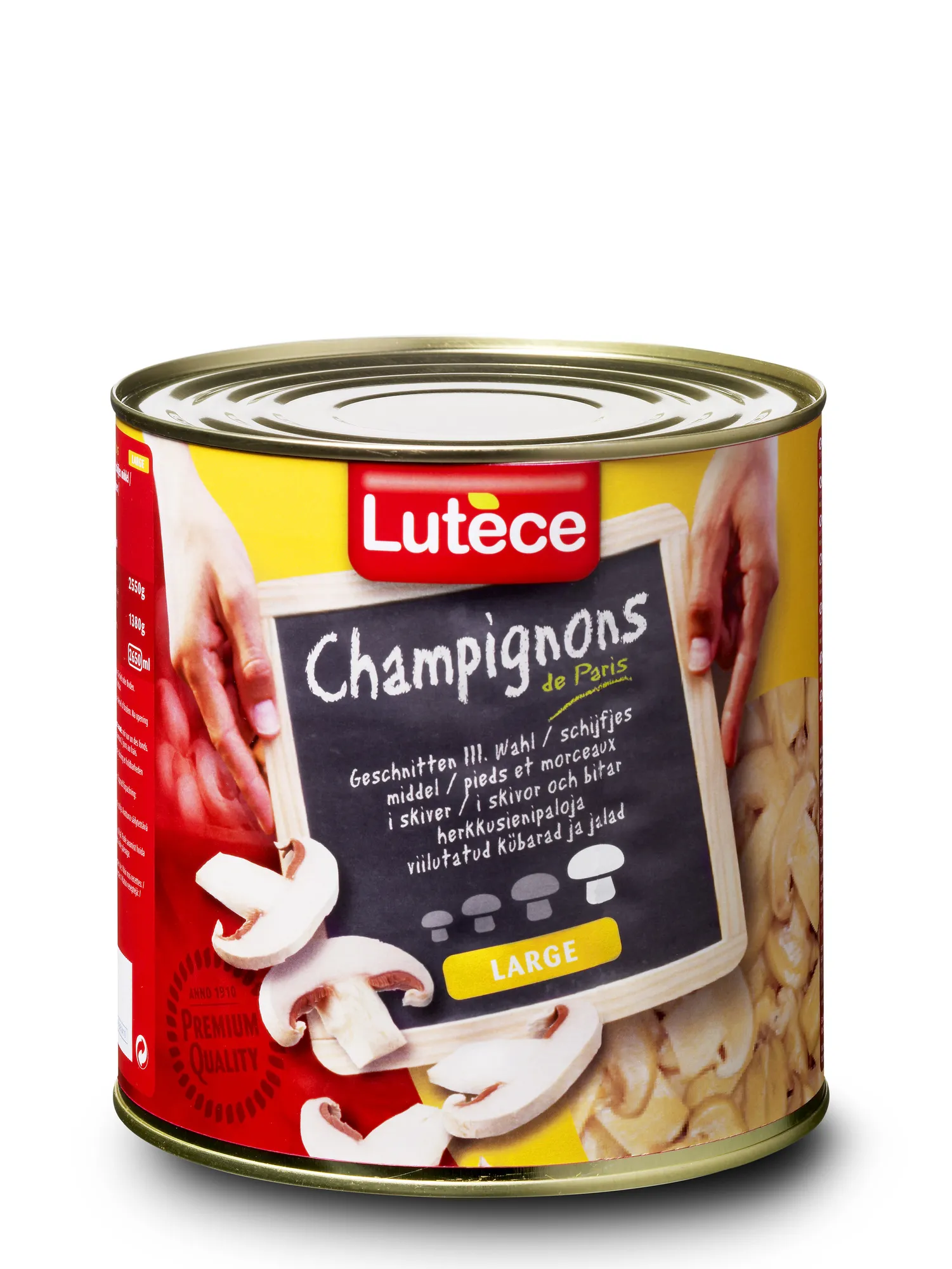 LUTÈCE Champignons Sliced Mushrooms 6 X 2550G