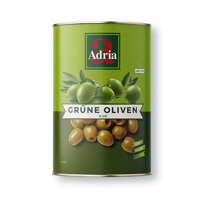 ADRIA Green Olives Pitted 3 X 4100G