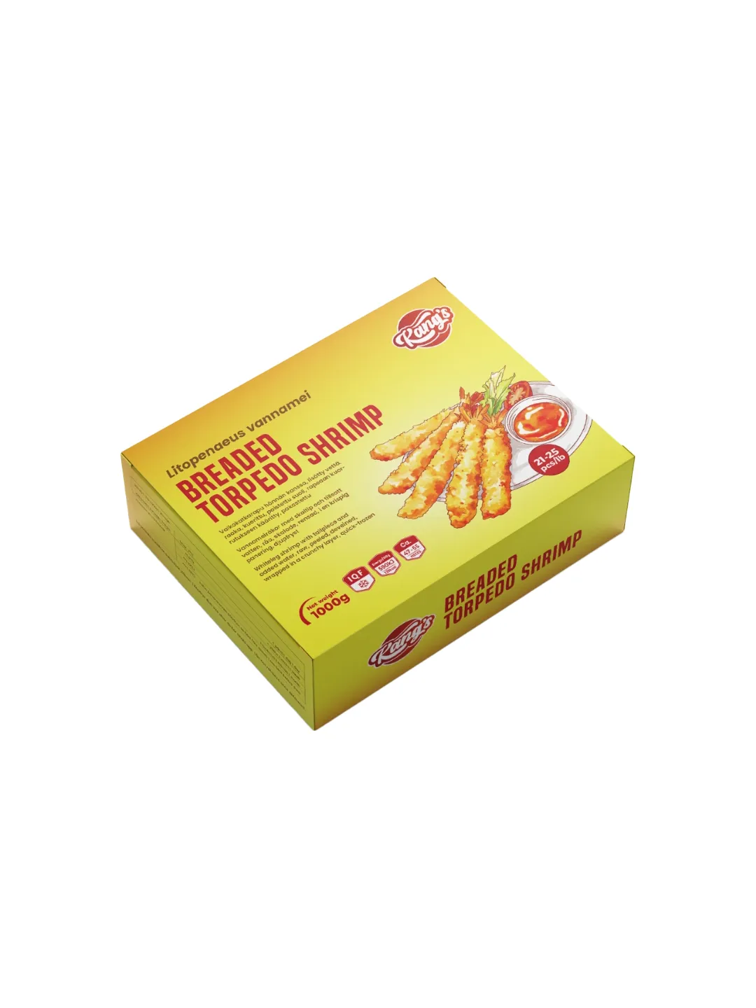 KANG'S Breaded Torpedo Shrimp 21/25 10 X 1KG