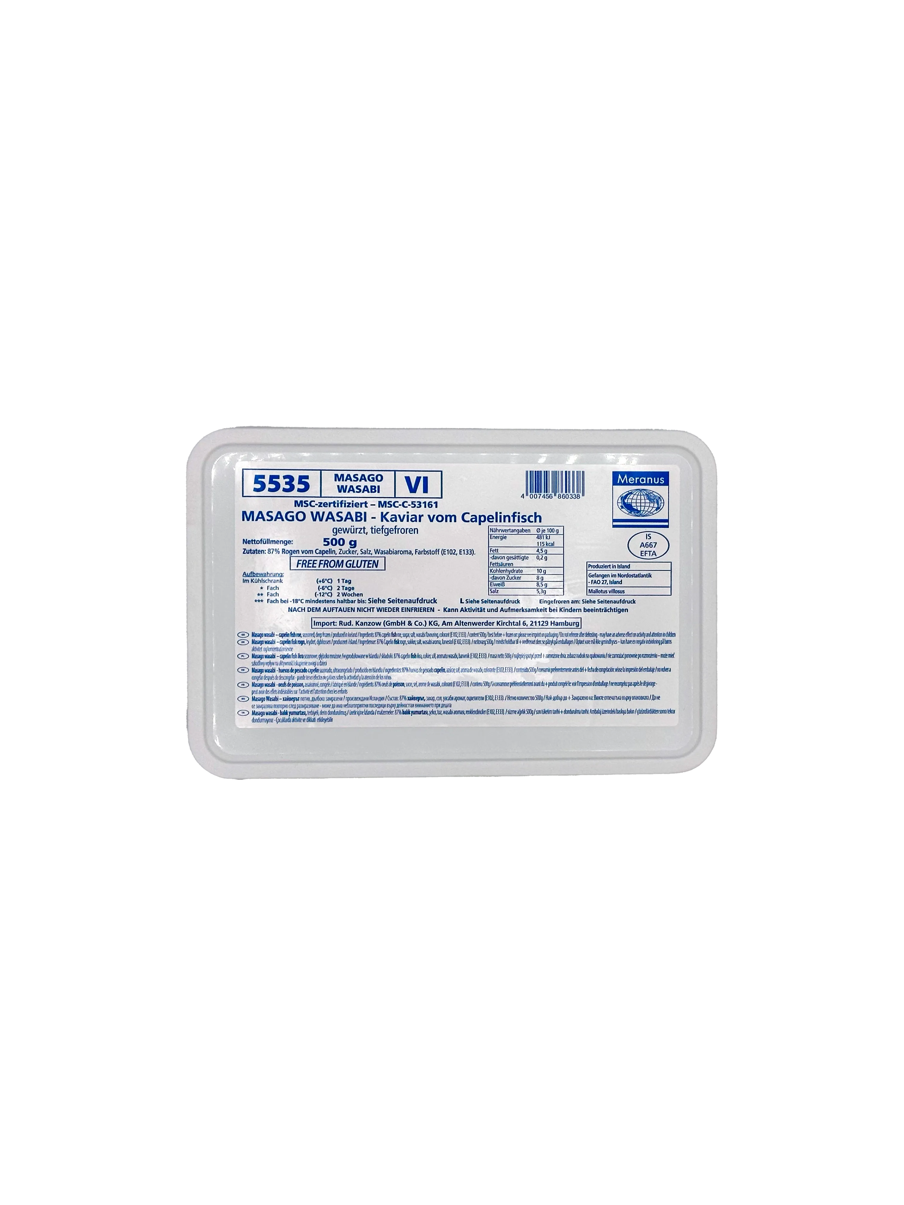 MERANUS Masago Wasabi 12 X 500G