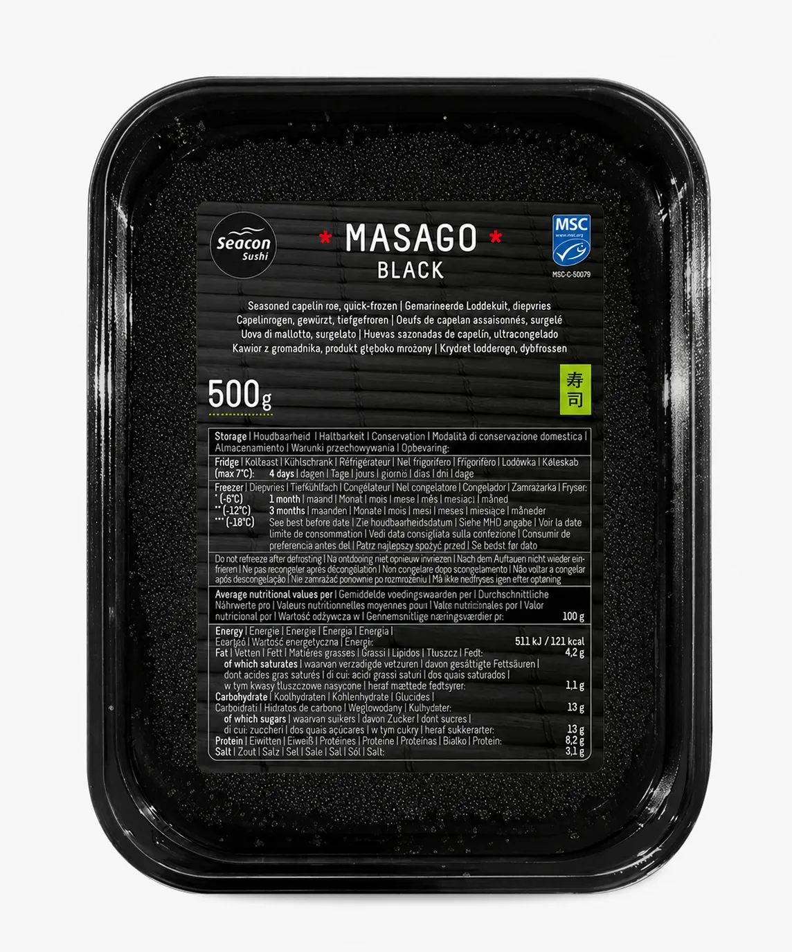 SEACON Masago Black 12 X 500G