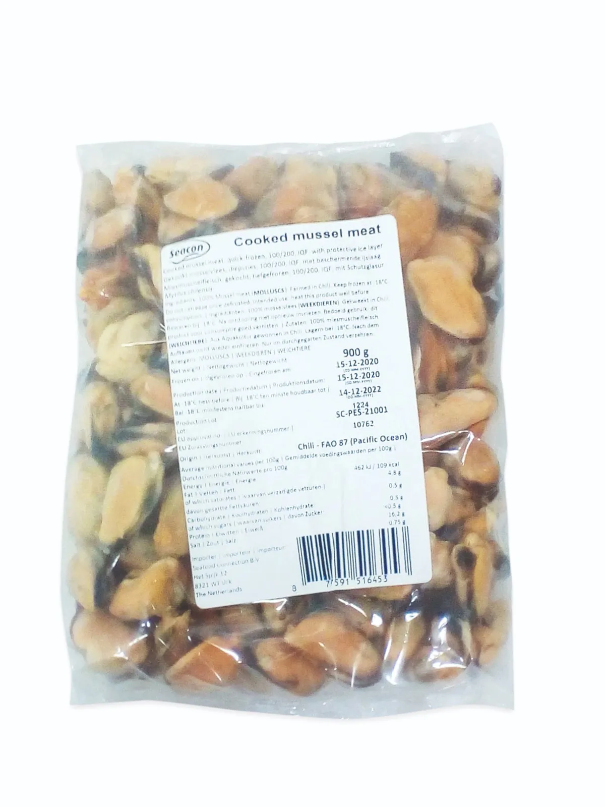 SEACON Cooked Mussel Meat 100/200 10 X 900G