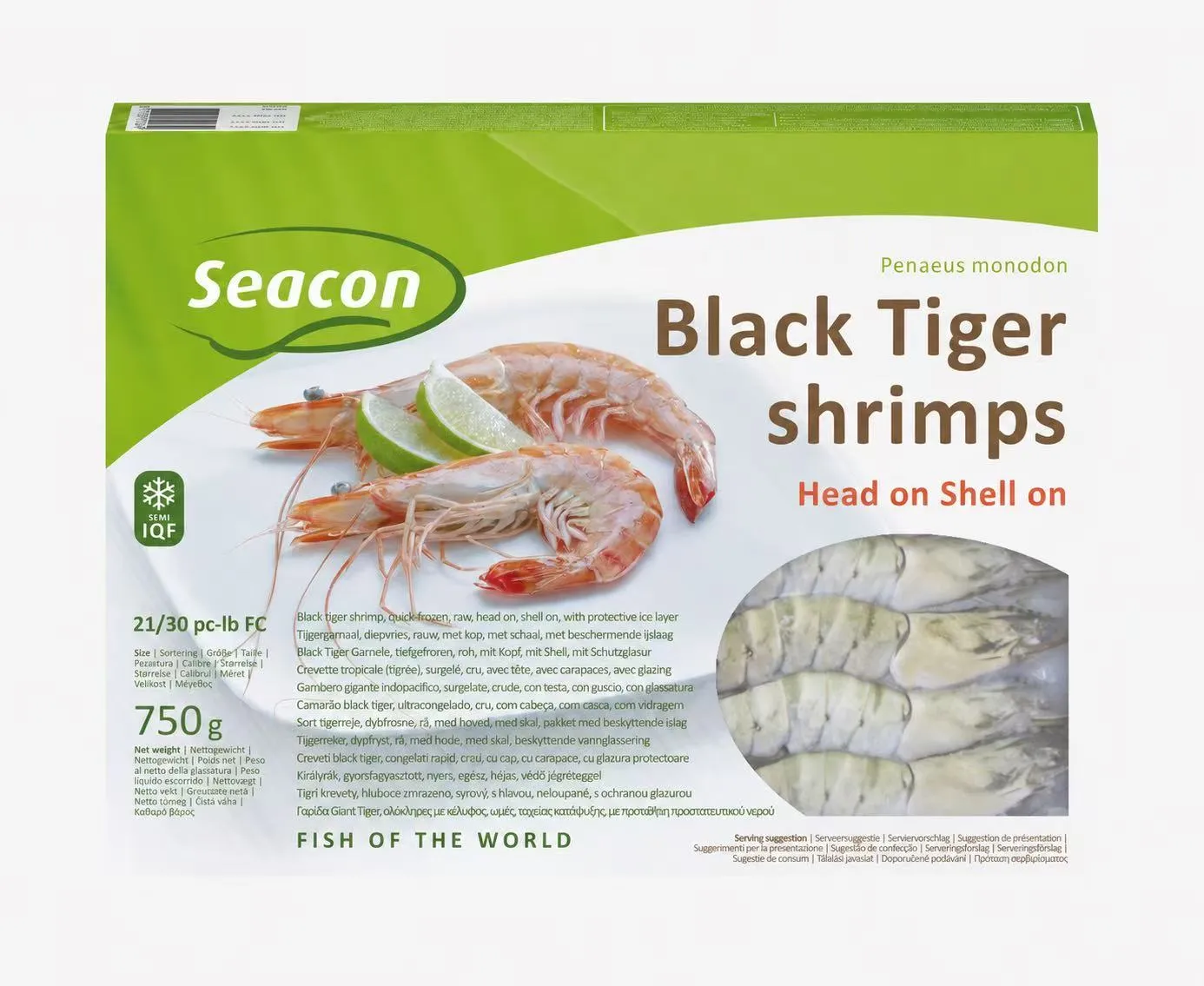 SEACON B/T Shrimp HOSO 21/30 10 X 750G
