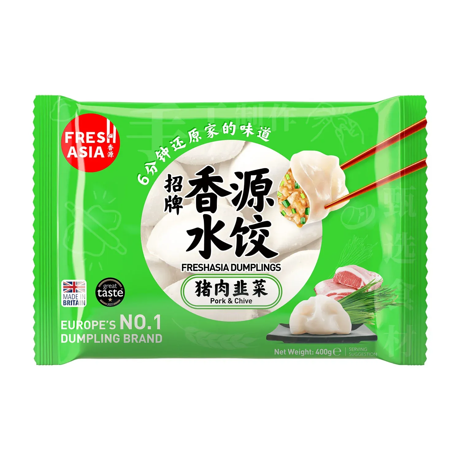 FRESHASIA Pork &amp;amp; Chive Dumplings 25 X 400G