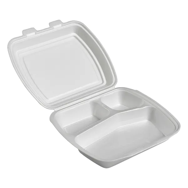 GASTRO Take Away Rasia 3-Osainen XPS Valkoinen 2 X 125KPL  GASTRO Take Away Box 3-Compartment XPS White 2 X 125PCS